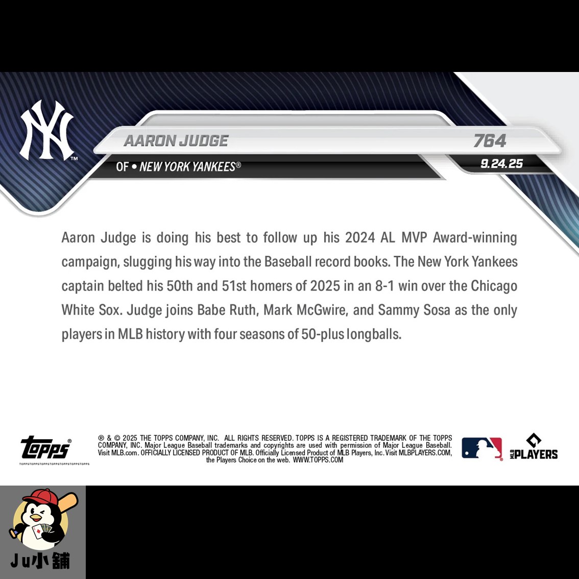 Aaron Judge - 2025 MLB Topps NOW - Card 764:圖片 2